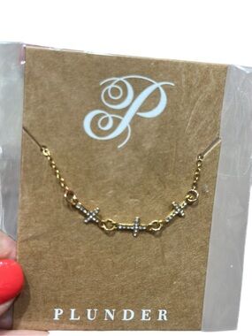 Plunder Gold and Silver Cross Link bracelet